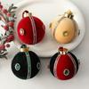 8cm Christmas Tree Ornaments Flocked Velvet Christmas Decorative Ball  Xmas Holiday Decoration