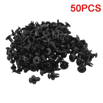 50 pièces Clips Punaise Accessoires Garniture de Voiture Diamètre Trou 6mm Rivets Plastiques