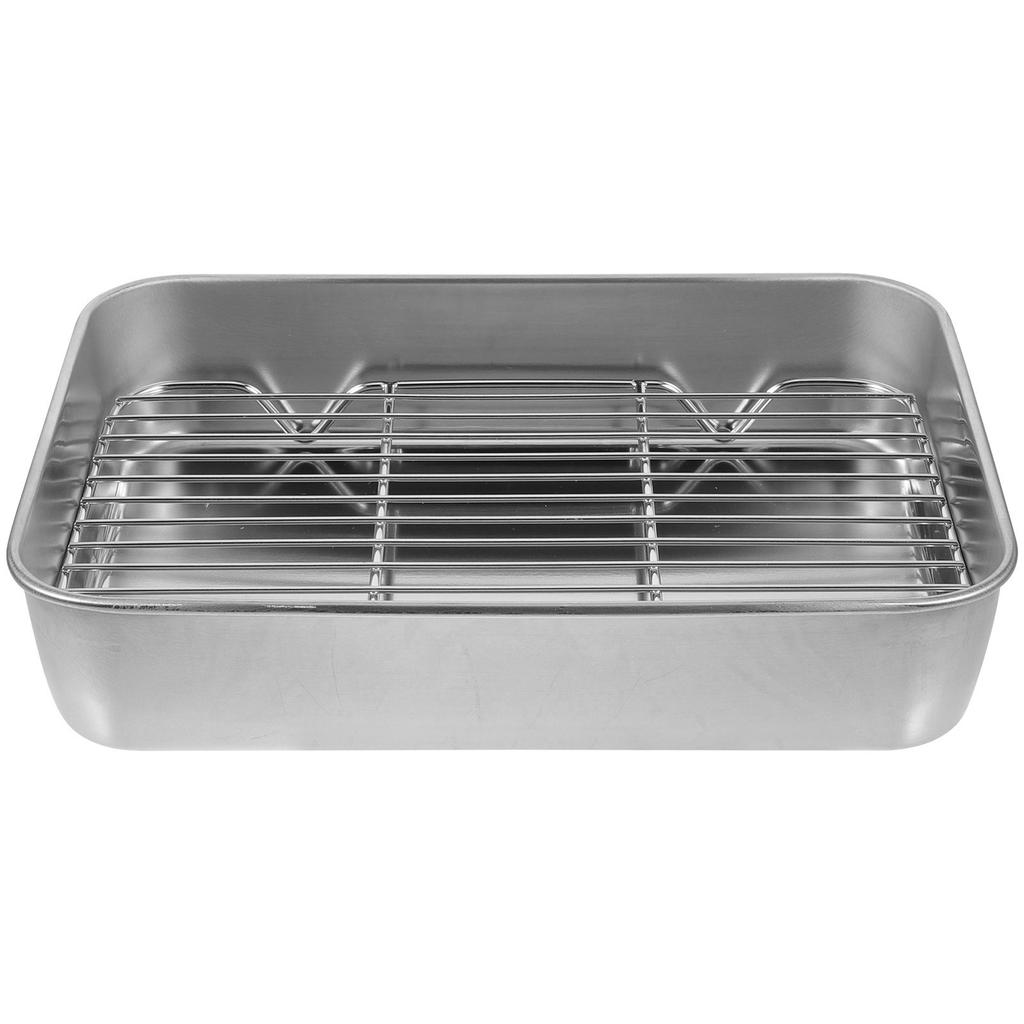 Supply Lid Grill Pan with Grid Frying Oven Trays for Baking Rack Cooking Colander