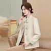 Elegant New Chinese Style Wool Blend Coat for Women
