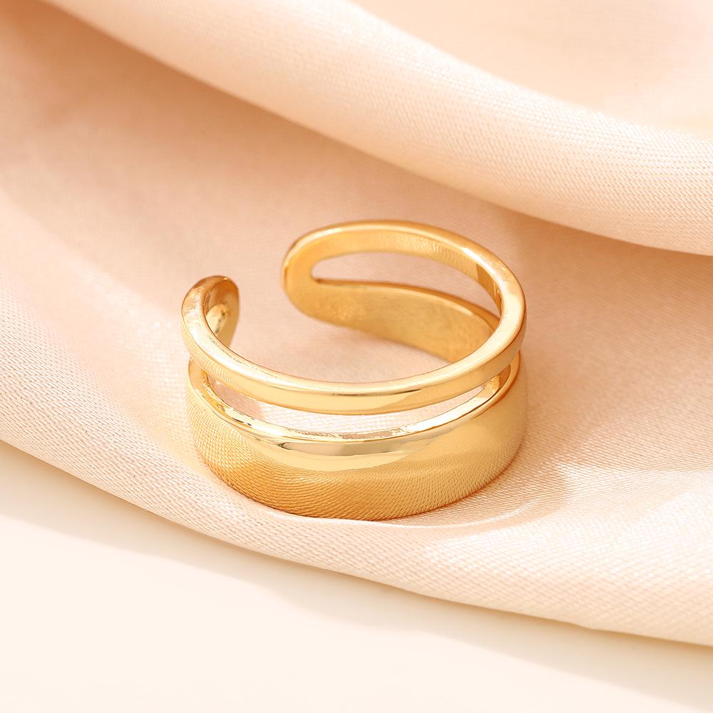 18K Open Minimalist Hollow Ring: Elegant, Versatile, High-End Design