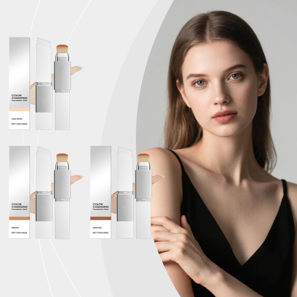 Dvoustranná bílá podkladová tyčinka měnící barvu se štětcem, make-up hladce se roztírající, hydratační, rozjasňující, pro všechny typy pleti