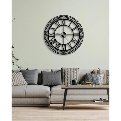 Large World Map Wall Clock, Metal Minimalist Modern Clock, Round Silent Non-Ticking Battery Operated Wall Clocks for Living Room/Home