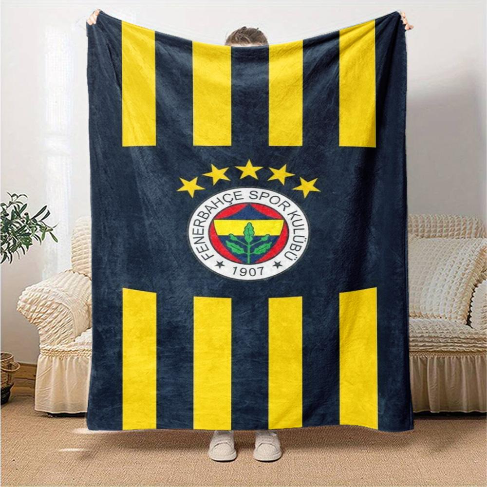 Fenerbahçe Logo Print Flannel Blanket High Quality Warm Comfortable Cover for All Seasons Perfect for Gifts Home Decor