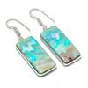Natural Lace Agate Gemstone Handmade 925 Sterling Silver Earring 1.85" AE-11502