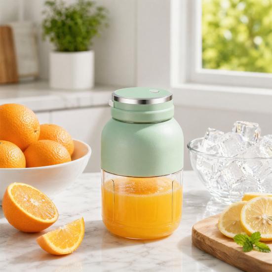 Bezdrátový přenosný mixér, USB dobíjecí pohárek na džus pro smoothies, Osobní mixér s velkou kapacitou na ovoce, Drtí led