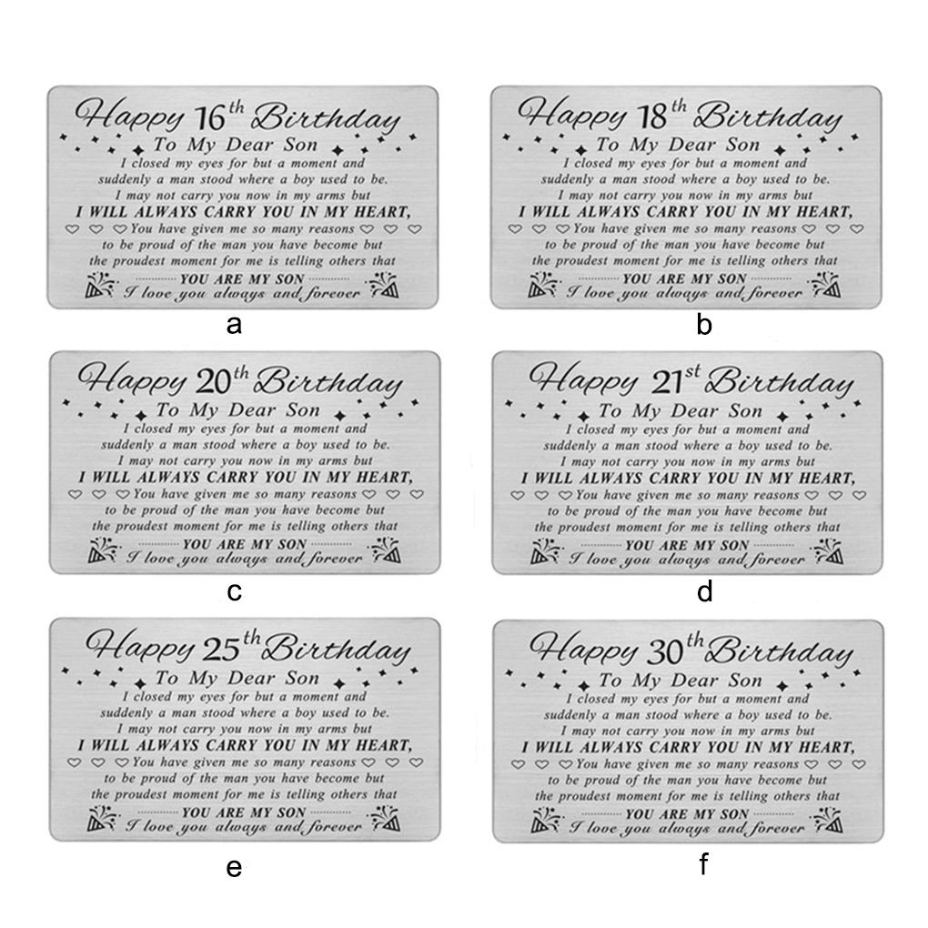 Father Mother Son Happy Birthday Engraving Money Holder Gifts Stainless Steel Portable Engraved Insert Cards Crafts Party