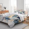 Blue And Gold Leaf Pattern 3D Printed Down Duvet Cover Bedding Set Soft And Comfortable Luxurious Duvet Cover Pillowcase