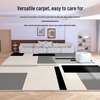 2024 Luxus-Wohnzimmerteppich aus wasserdichtem Schlingensamt – abwischbare, waschfreie Bodenmatte für den Couchtisch