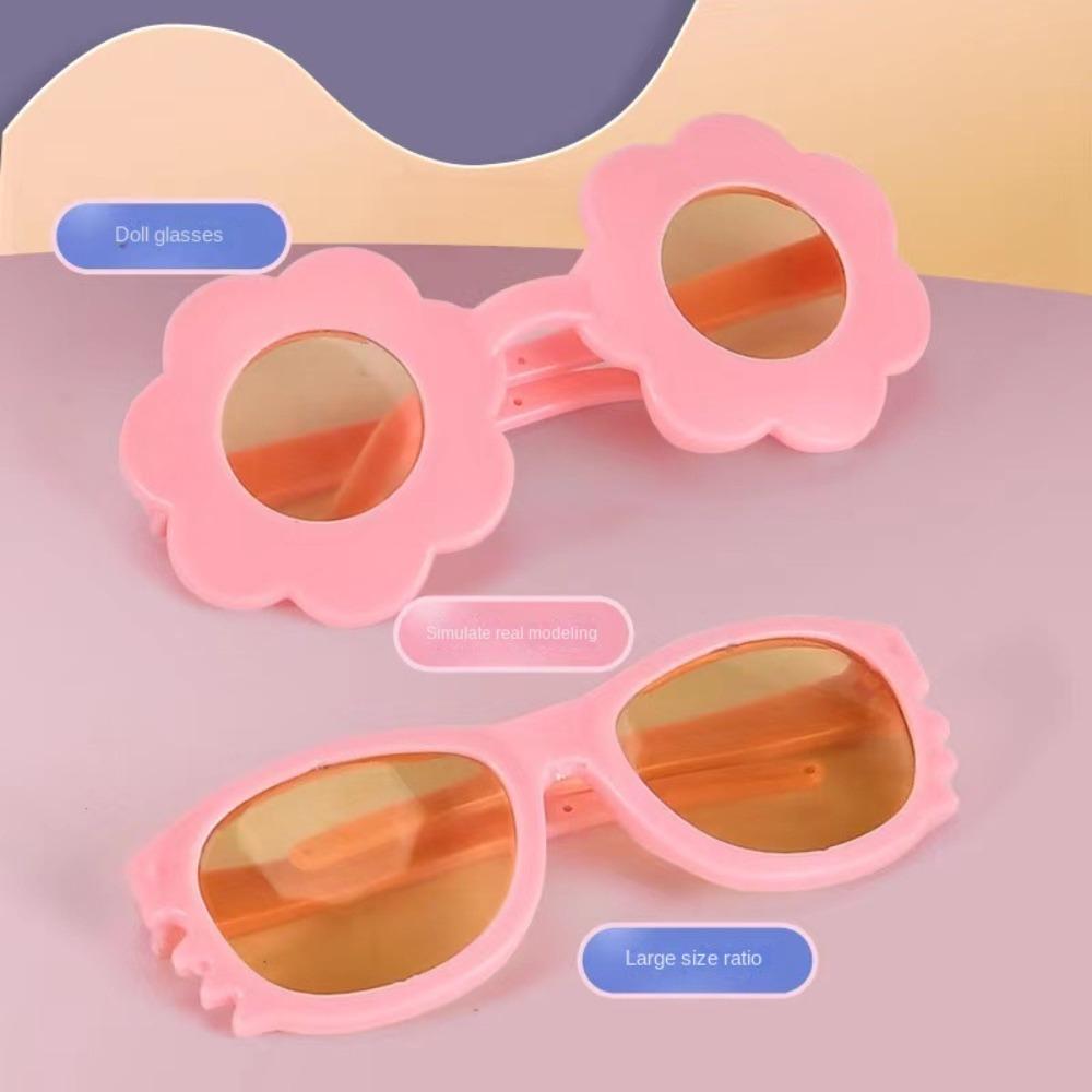 2 Stück/Set Puppen-Sonnenbrille Retro Cool Puppenbrille Mini Plastikbrille für Puppe Puppenhaus