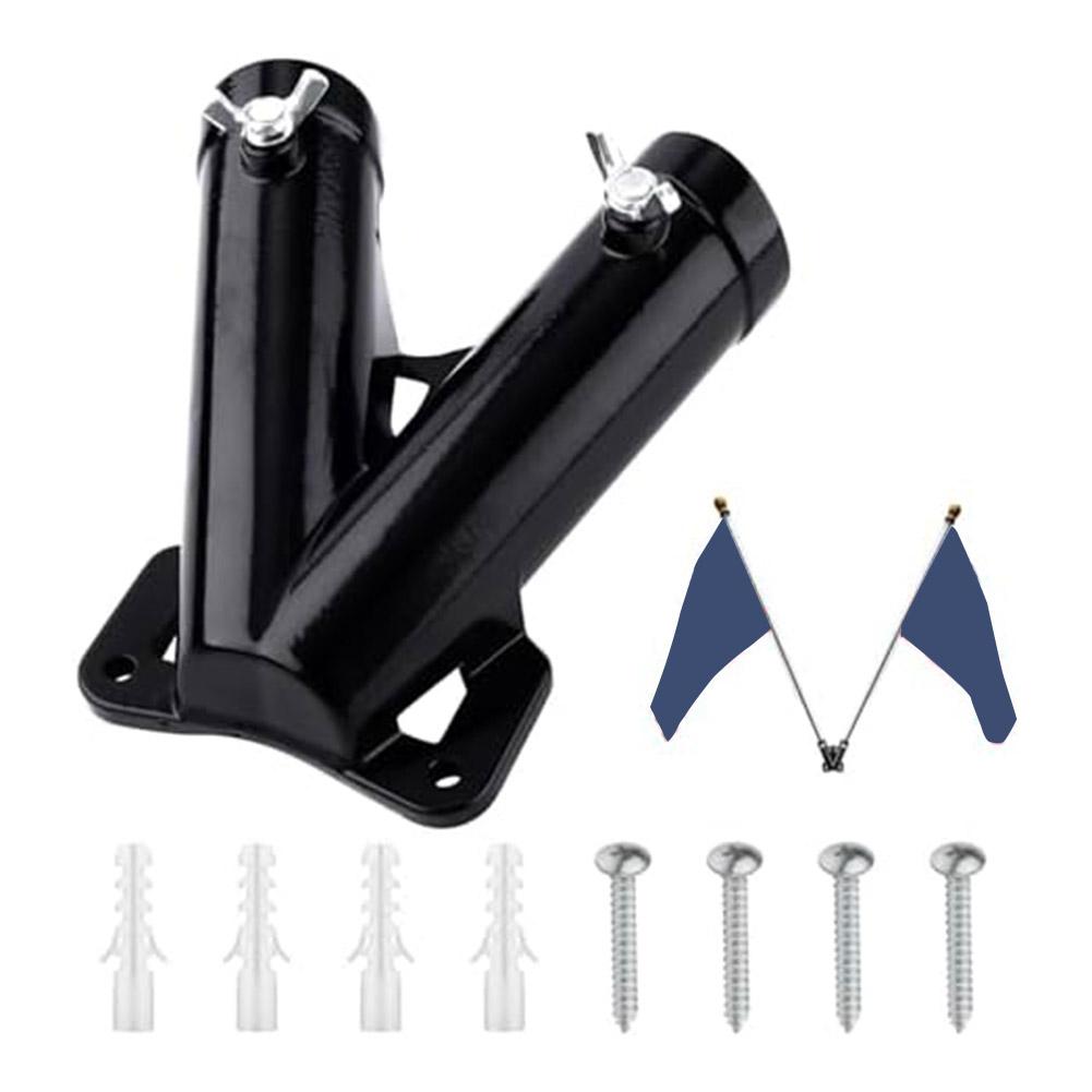 Heavy Duty Bracket V Shape Flag Pole Bracket Weather Resistant Dual Flag Display Outdoor Flags For Outdoor Use