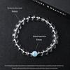 Aquamarine & White Crystal Beaded Bracelet: Fairy Summer Style for Girls, Sweet & Simple Fashion Hand Jewelry with a High-End Feel