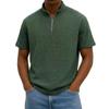 Men's Short Sleeve Half Zip Pullover Shirt Loose Fit Lightweight Casual Top with Stand Collar Suitable for Outdoor and Daily Wear