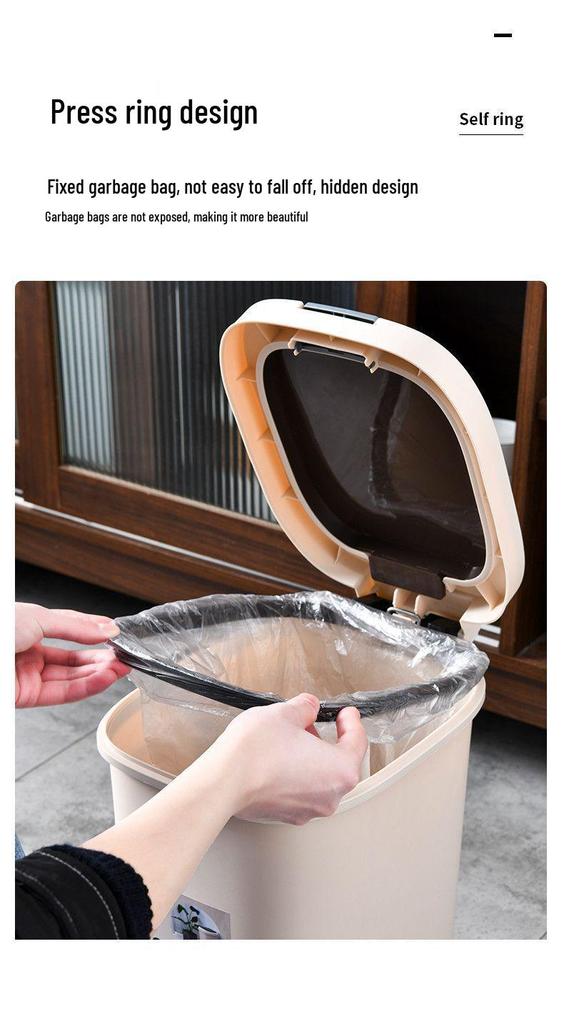 Large Odor-Proof Foot Pedal Trash Can with Lid for Home: Double Opening for Bedroom, Living Room, Kitchen, Bathroom, and Toilet.