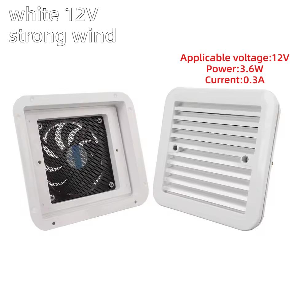 12V/24V Strong Low Noise Wind RV Vent with Fan Side Air Exhaust for Trailer Caravan Camper Automobile Waterproof Outlet