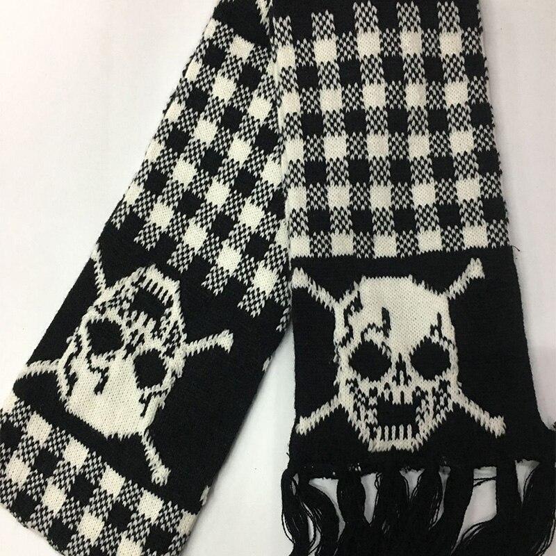 Männer Schal Winter in Europa und den Vereinigten Staaten Wind Verdickung Warme Casual Schädel Schal Stricken Jacquard Geister Schal AD2168