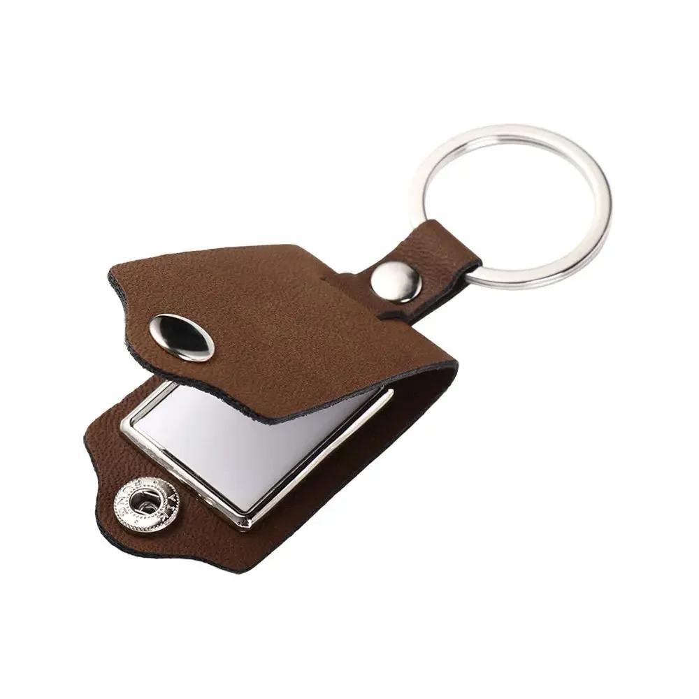 PU Leather Photo Frame Metal Metal Key Chains Fashion Photo Keyring  Gift