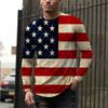 Streetwear Flag T Shirts Spring Autumn Round Neck Long Sleeve Top Men's Plus Size Sport Wear Plus Size Vintage 3d Print T Shirt