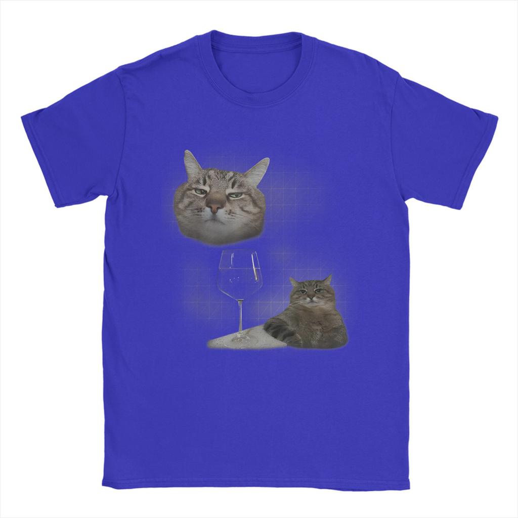 Funny Cat And Wine Art Cats Drinking Oddly Specific Meme Men's T Shirt  Tees Short Sleeve Crew Neck T-Shirts New Arrival Tops