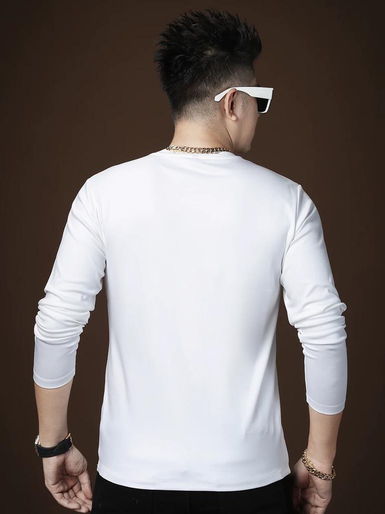 European Station 2025 New Autumn Long-Sleeve T-Shirt Men's Trendy Brand Gold-Stamped Round-Neck Base Layer Undershirt