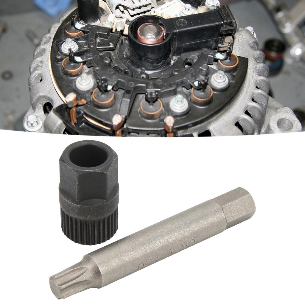 Alternator Pulley Wrench Kit 33 Teeth Spline Socket Drill Bit Puller Remover Tool Replacement for  Alternators