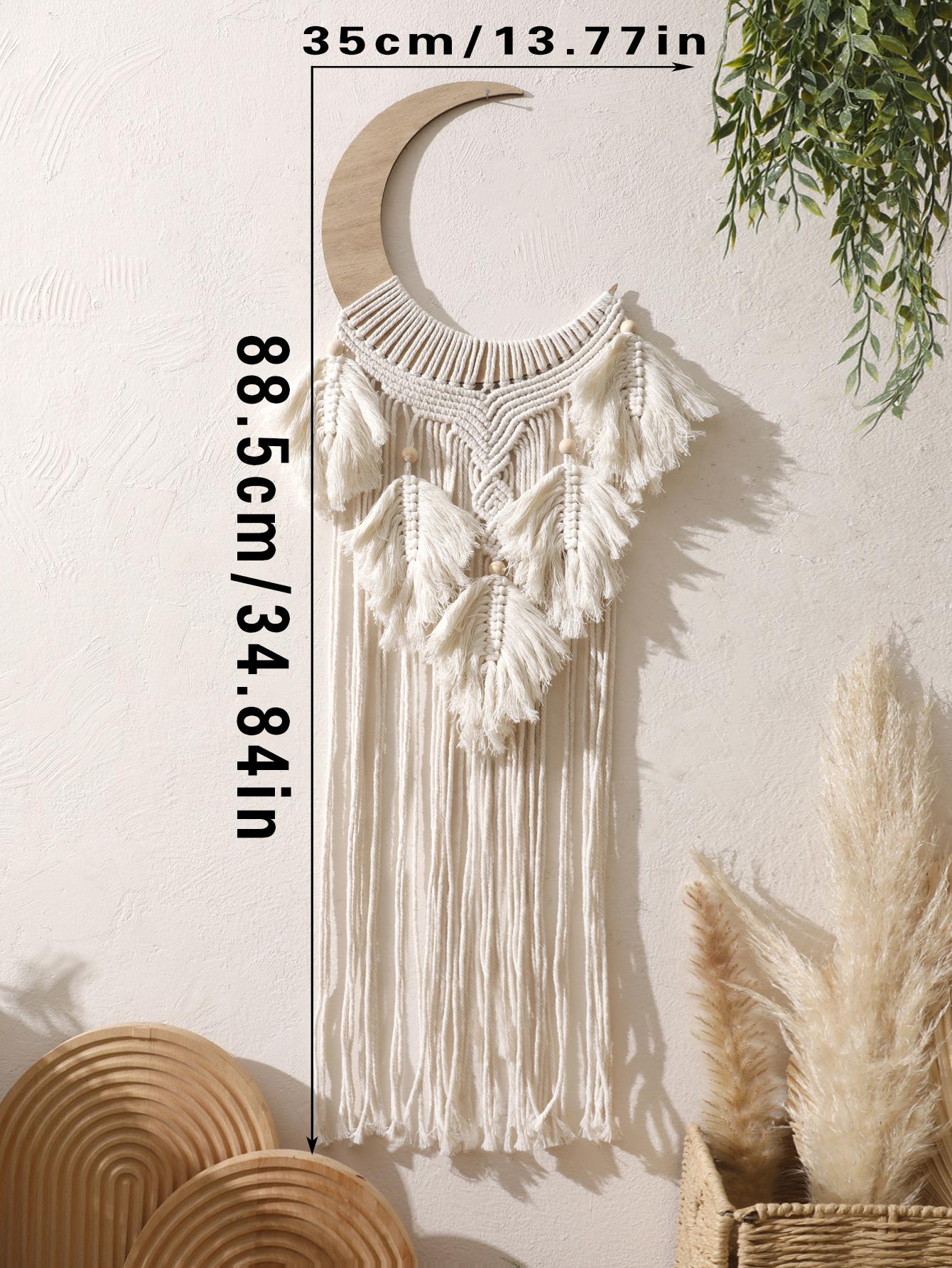 

Handwoven Tapestry with 5 Tassels leaf Boho Bedroom Living Room Wall Decor Home Decor Children s Room Nursery Hanging Ornaments