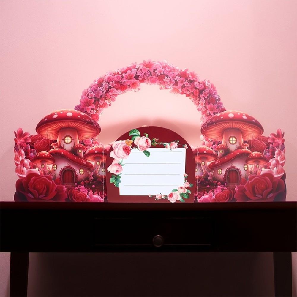 Small Bear Decor 3D Pop-up Card 3D Design Pop-up Mechanism Valentine's Day Card Desktop Decor Romantic Theme
