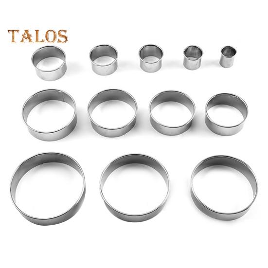 

1 комплект, круглые формочки для печенья, антипригарные, универсальные, из нержавеющей стали, практичные круглые формочки для печенья, набор металлических колец для выпечки, кухонные принадлежности серебряный