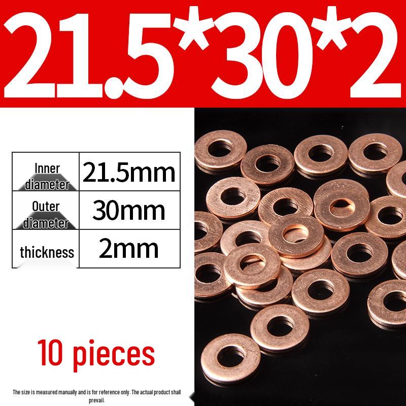 2mm Pure Red Copper Sealing Ring Marine Instrument Flat Washer