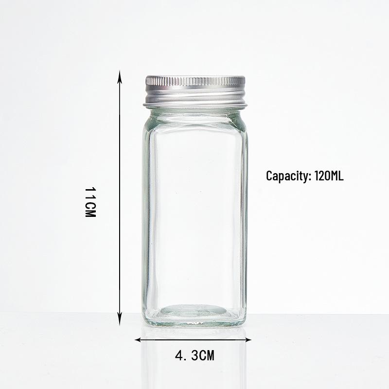 

Прозора скляна кухонна банка для приправ із герметичною кришкою для зручного зберігання 120ml (4oz) + Aluminum Lid прозорий
