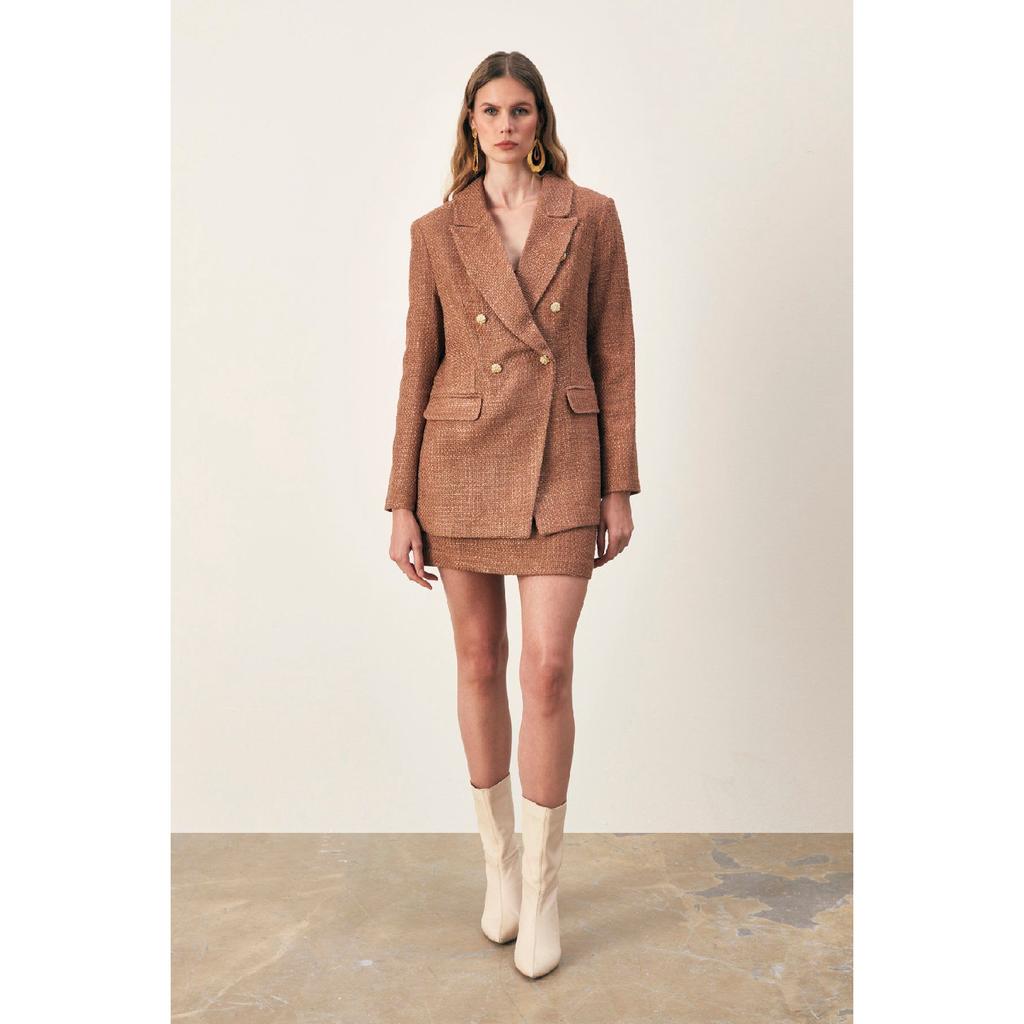 Mini Size Tweed Skirt Black