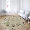 Moon and starry sky printed circular floor mat plant pattern carpet home bedroom decoration non slip floor mat door mat