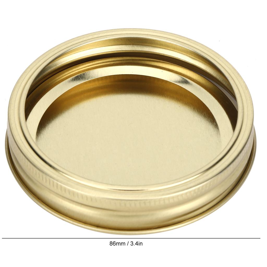 12Pz Coperchi in Acciaio Inossidabile Tipo Diviso per Barattoli di Vetro Rotondi Lkproof Coperchi con Gancio Fornitura da Cucina(XH00179 Oro )