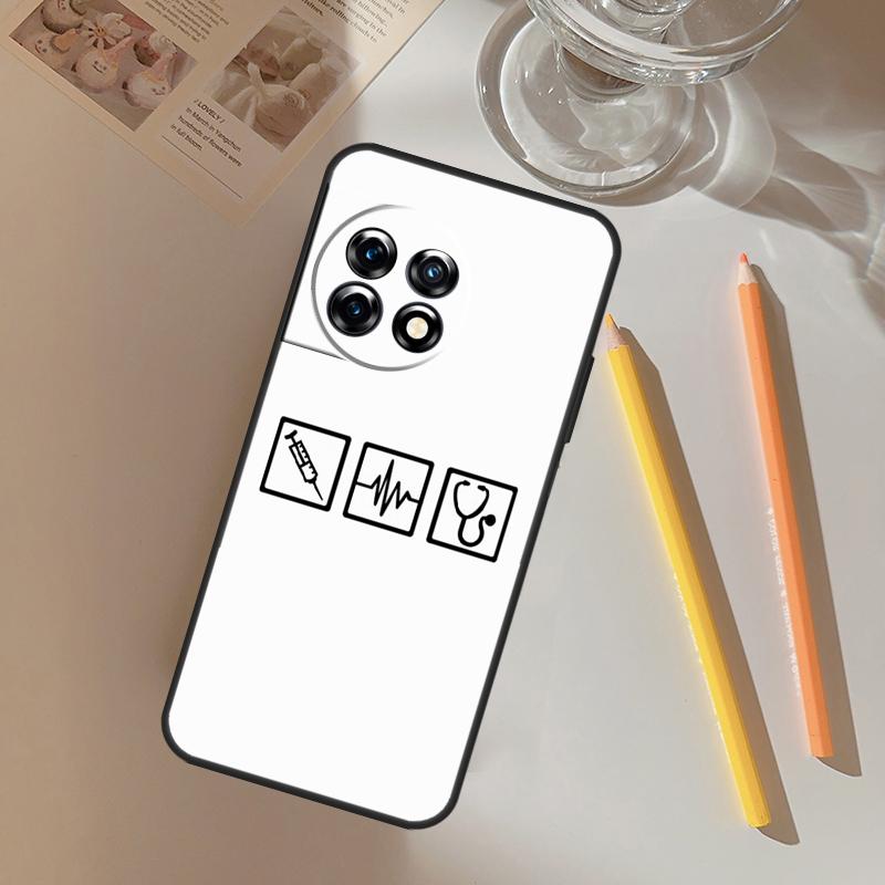 Doctor Nurse Heart Stethoscope Funda For OnePlus 13R 13 12 R 11 9 10 Pro 8T 9RT 10T OnePlus Nord CE 2 3 4 Lite N20 N30 Case