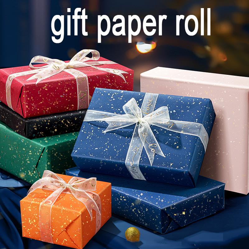Navy Blue Gift Wrapping Paper Roll Large Rolls 43cm X 3m Gold/Silver Sparkles Craft Packaging Christmas Party Gift Box Paper