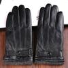 Autumn and Winter Sheepskin Gloves for Men with Plush Velvet Thickened Warmth and Cold Driving Outdoor Riding Three String Touch Screen Gloves