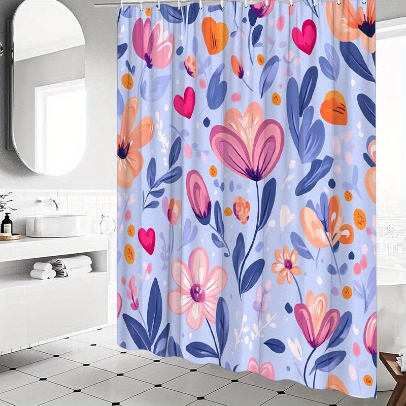 Watercolor Floral Shower Curtain - Water-Resistant, Easy to Clean, Adds a Soft and Artistic Touch to Your Bathroom Decor