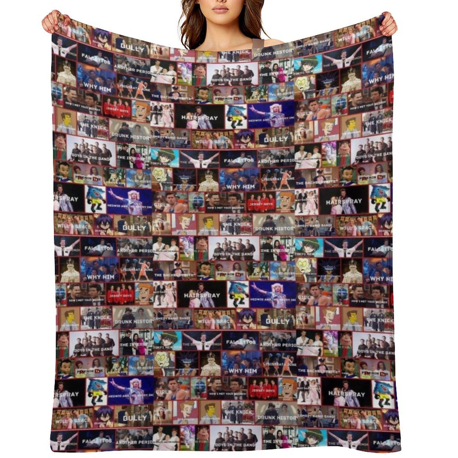 Andrew Rannells Roles Throw Blanket Nap Plush funny gift Sofa Quilt Blankets 30x40in