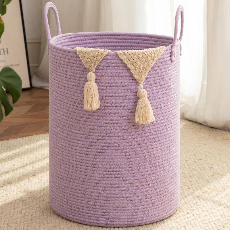 80L Foldable Round Laundry Basket with Large Capacity