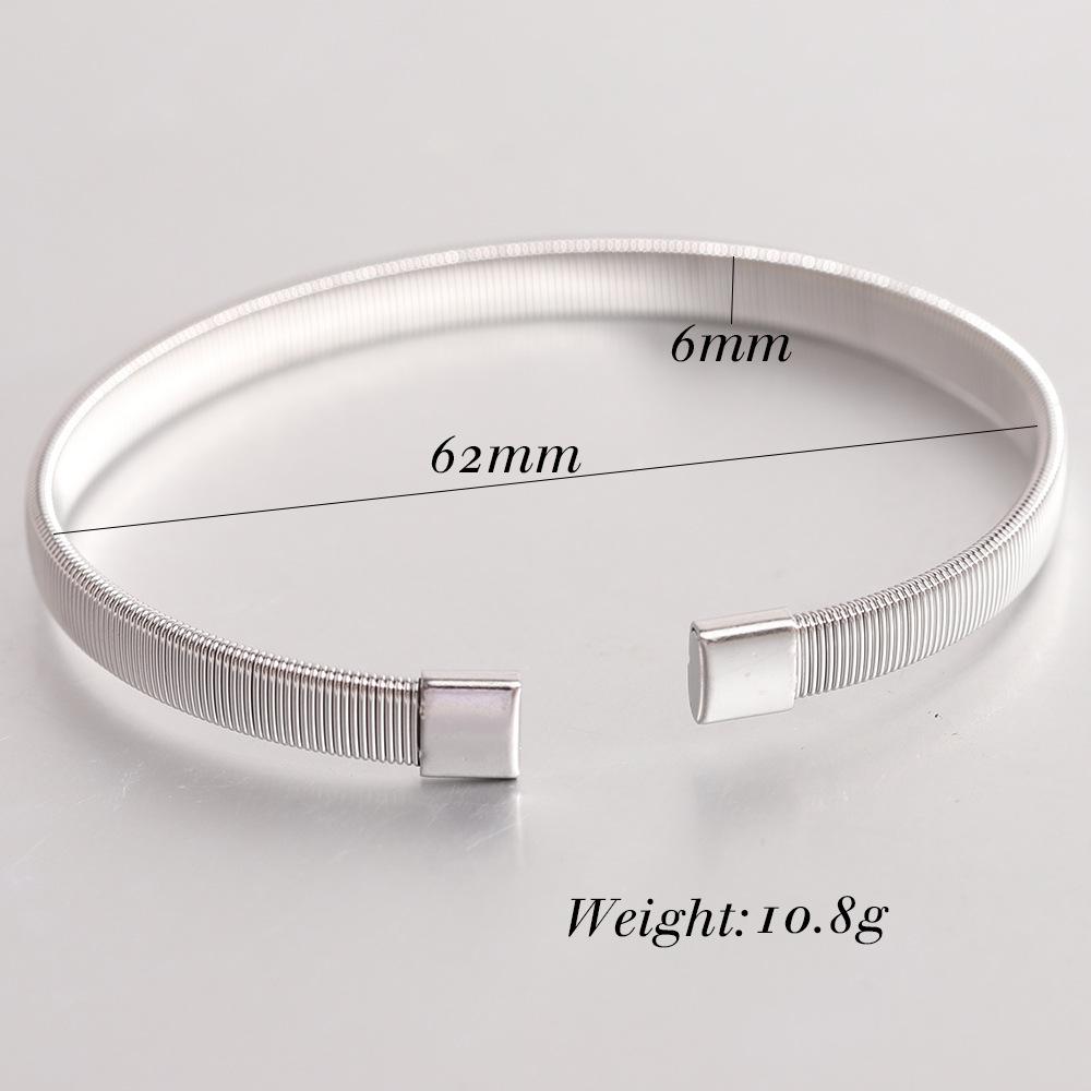 Stylish European & American 6MM Stainless Steel Elastic Bracelet