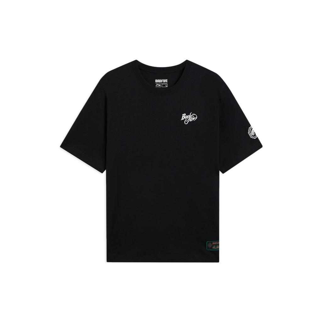 Li-Ning Anti-Wu Herbs And Warriors Series Letter Print Short Sleeve T-Shirt Men Tops Black AHSS725-3