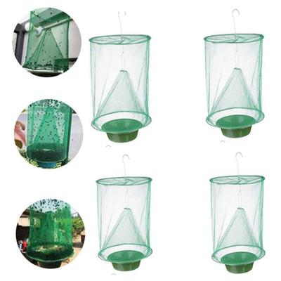 8 Piezas Trampa Colgante para Moscas Interior Exterior Jardín Granja Granero Rancho Bolsa Plegable Atrapamoscas Resistente a la Intemperie Reutilizable Control de Moscas Jaula Verde
