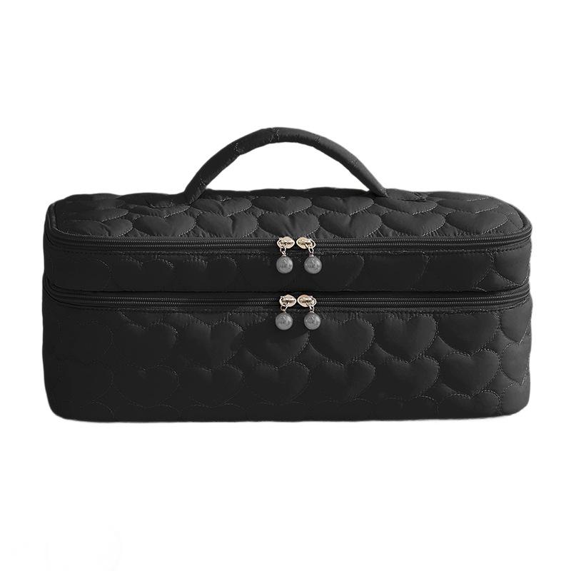 Bolsa de Almacenamiento para Secador de Pelo de Doble Capa Portátil Gran Capacidad a Prueba de Polvo Neceser para Rizador de Pelo con Asa Estuche de Transporte para Viajes