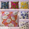 Flower Design Cushion Cover Summer Coolness Linen Fabric Double-Sided Printing Pillow Case Sofa Home Decor Gift