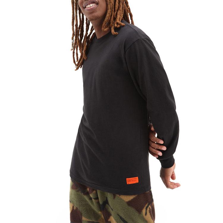 Vans X Raeburn Logo Print Crew Neck Pullover Long Sleeve T-Shirt Unisex Tops Black VN0A7SOZBLK