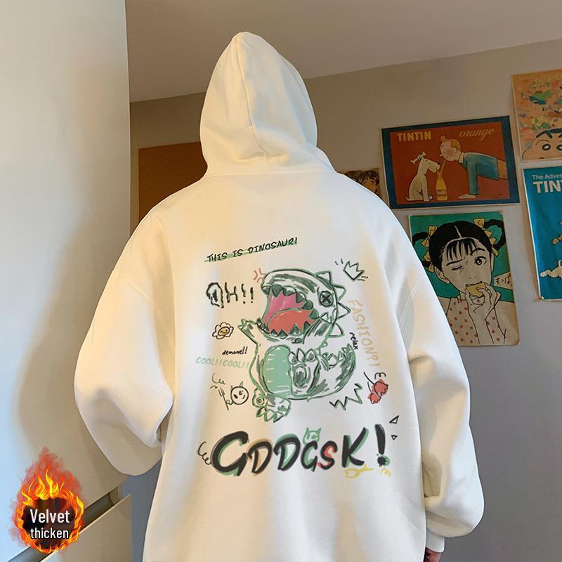 Men's Plus Size Fleece-Lined Hooded Sweatshirt - Street Style Autumn/Winter Outerwear