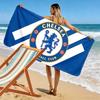 Ręcznik plażowy z nadrukiem Chelsea F.C., Duży miękki szybkoschnący ręcznik na plażę, kemping, basen
