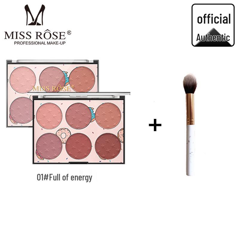 MISS ROSE Sechsfarbige Langanhaltende Rouge-Palette - Matt & Schimmernde Finishes, Sonnengeküsste Natürliche Töne, Hautfreundlich.