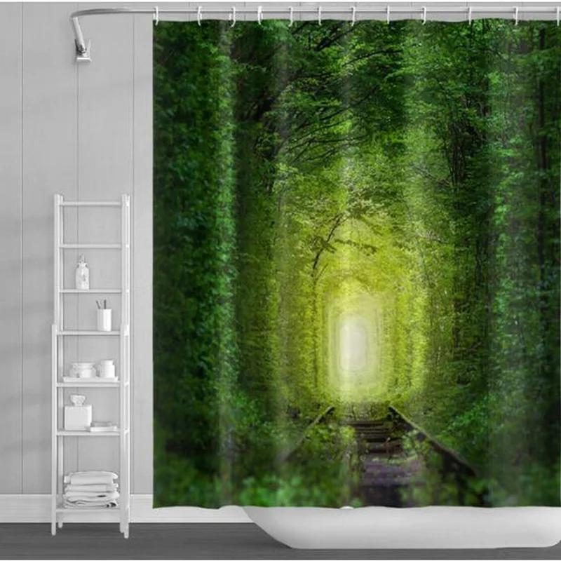 Beautiful Wing Elves Girl Shower Curtain Fantasy Enchanted Forest Bathroom Decor Deer Mushroom Flower Backdrop Hanging Curtains