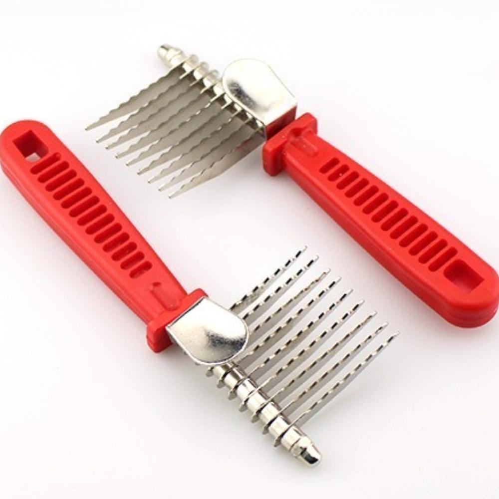 Hundebürste Haustierpflege Werkzeuge Hunderechen Kamm Trimmer Edelstahl Katze Hundekamm zum Entfilzen Entfernen von totem verfilztem & verknotetem Haar